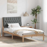 Voodiraam Pehme Peatoega peaga Pruun 100 x 200 cm M&auml;nnipuit