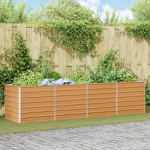 K&otilde;rgendatud aia taimelava helepruun 320 x 80 x 77 cm tsinkteras