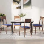 Istumispatjad 4 tk jeans sinine 40 x 40 x 3 cm kangas