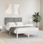 Voodiraam Pehme Peatoega peaga Helehall 120 x 190 cm Tahke m&auml;nd