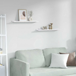 Seinariiul riiuliga 2 tk Valge Marmor 60 x 9 x 3 cm Tehispuit