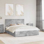 Voodiraam peatsiga sahtliga Betoonhall 160 x 200 cm Tehispuit