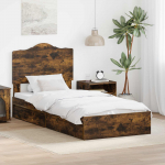 Laos voodi peaga Suitsetatud tamm 90 x 200 cm Tehispuit