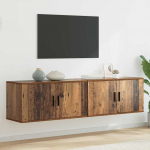 Seinale paigaldatav TV kapi komplekt 2 tk vana puit