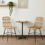 S&ouml;&ouml;gitool 2 pcs Naturaalne 41 x 55 x 85 cm Rattan ja teras