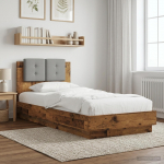 Peatsiga voodiraam peaga Vana puit 80 x 200 cm Tehispuit