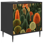 Vannitoa kapp ZAANDAM Must tamm 60 x 40 x 61 cm Tehispuit