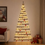 Rippuv j&otilde;ulupuu pallidega 210 cm 130 LED-i Soe valge