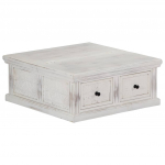 Kohvilaud valge 70 x 70 x 30 cm tugevast mangopuidust