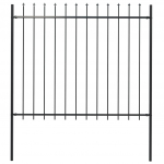Terava otsaga aed, terasest, 1,7 x 1,5 m, must