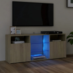 Telerialus LED-tuledega, sonoma tamm, 120x30x50 cm