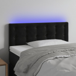 LED-voodipeats, must, 100x5x78/88 cm, samet