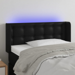 LED-voodipeats, must, 103x16x78/88 cm, kunstnahk