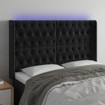 LED-voodipeats, must, 163x16x118/128 cm, samet
