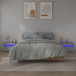 &Ouml;&ouml;kapid LED-tuledega 2 tk, hall sonoma tamm, 60x35x40 cm