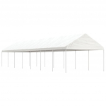 Katusega varjualune, valge, 15,61 x 4,08 x 3,22 m, pol&uuml;et&uuml;leen