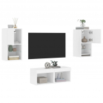 4-osaline telerikappide komplekt LED-tuledega, valge