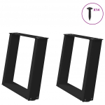 Kohvilaua jalad, u-kujuline, 2 tk, must, 50x(42-43) cm teras