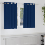 Kardinad r&otilde;ngastega 2 tk Tumesinine 140 x 140 cm Pol&uuml;ester