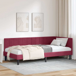 Nurga voodiraam peatsiga Veinpunane 90 cm x 200 cm Samet