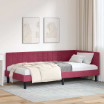 Nurga voodiraam peatsiga Veinpunane 90 cm x 190 cm Samet