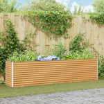 K&otilde;rgendatud aia taimelava helepruun 290 x 50 x 68 cm tsinkteras