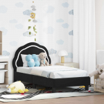 Kuni 3-aastase Voodiraam koos peatoega Must 70 x 140 cm Samet