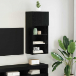 Seinale paigaldatav TV kapp Must tamm 40,5 x 30 x 90 cm