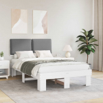 Voodiraam Pehme Peatoega peaga Helehall 120 x 190 cm Tahke m&auml;nd