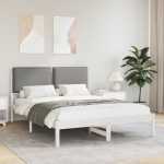 Voodiraam Pehme Peatoega Helehall 140 x 190 cm Tahke m&auml;nd