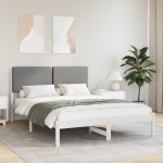 Voodiraam Pehme Peatoega peaga Helehall 140 x 190 cm Tahke m&auml;nd