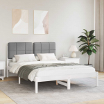 Voodiraam Pehme Peatoega peaga Helehall 140 x 200 cm Tahke m&auml;nd
