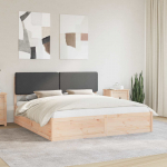 Voodiraam Pehme Peatoega peaga Tumehall 200 x 200 cm Tahke m&auml;nd