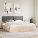 Voodiraam Pehme Peatoega peaga Tumehall 200 x 200 cm Tahke m&auml;nd