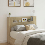 Peatoe kapp koos LED-iga Sonoma 140 x 16,5 x 103,5 cm Tehispuit