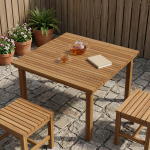 Lauda peal 90 x 90 x 3,5 cm Kandiline Tugev teakpuit Naturaalne