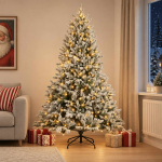 Kunstlik kokkupandav j&otilde;ulupuu 150 cm 150 LED-i soe valge