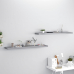 Seinariiulid, 2 tk, hall, 120x23,5x3,8 cm mdf