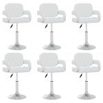 P&ouml;&ouml;rlevad s&ouml;&ouml;gitoolid 6 tk, valge, kunstnahk