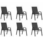 Virnastatavad aiatoolid 6 tk, must, tekstileenkangas