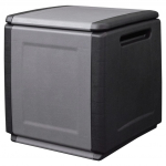 Aia hoiukast 54x53x57 cm, 130 l, tumehall ja must