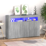 Puhvetkapp LED-tulega, hall sonoma tamm, 115,5x30x75 cm