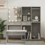 Tualettlaua komplekt LEDiga, betoonhall, tehispuit