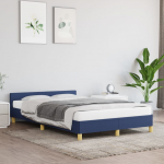 Voodiraam peatsiga ilma madratsita sinine 120x200 cm kangas