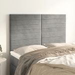 Voodipeatsid 4 tk, helehall, 72x5x78/88 cm, samet