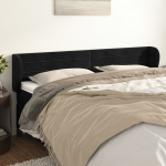 Voodipeats servadega, must, 163x23x78/88 cm, samet