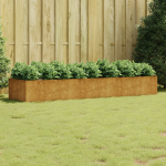 Taimekast, 280 x 80 x 40 cm, corten-teras
