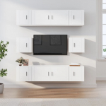 8-osaline telerikappide komplekt, valge, tehispuit