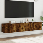 Teleri seinakapid LED-tuledega 2 tk, suitsutamm, 80x35x31 cm