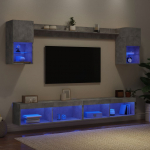 6-osaline telerikappide komplekt LED-tuledega, betoonhall